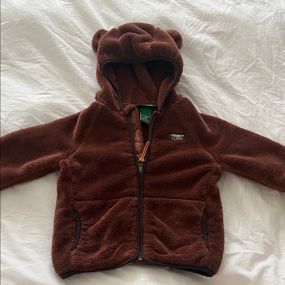 L.L. Bean Furry Friends Brown Fleece Jacket